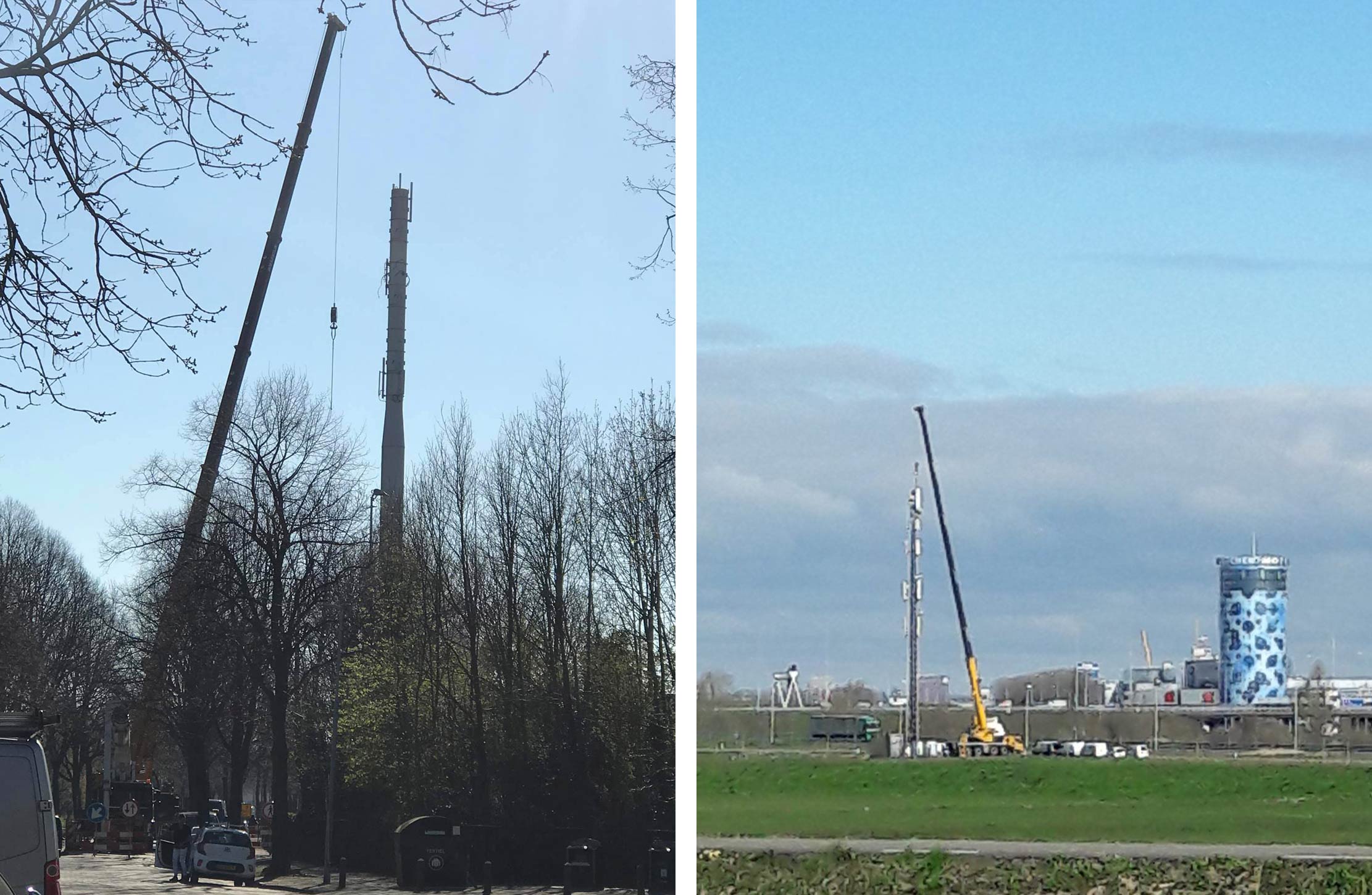 Installatie van nieuwe antennes en masten gedurende lockdown, maart/april 2020